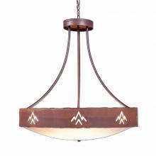 Avalanche Ranch Lighting A42102FC-HR-02 - Ridgemont Chandelier Medium - Bowl Bottom - Deception Pass - Frosted Glass Bowl - Rust Patina Finish