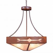 Avalanche Ranch Lighting A42185AL-HR-02 - Ridgemont Chandelier Medium - Shade Bottom - Del Rio - Almond Mica Shade - Rust Patina Finish