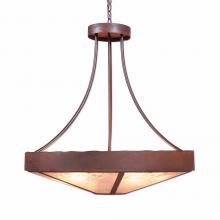 Avalanche Ranch Lighting A42501AL-HR-02 - Ridgemont Chandelier Large - Shade Bottom - Rustic Plain - Almond Mica Shade - Rust Patina Finish