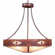 Avalanche Ranch Lighting A42584AL-HR-02 - Ridgemont Chandelier Large - Shade Bottom - Pueblo - Almond Mica Shade - Rust Patina Finish