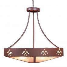 Avalanche Ranch Lighting A42602AL-HR-02 - Ridgemont Chandelier Extra Large - Shade Bottom - Deception Pass - Almond Mica Shade