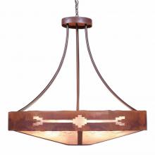 Avalanche Ranch Lighting A42685AL-HR-02 - Ridgemont Chandelier Extra Large - Shade Bottom - Del Rio - Almond Mica Shade - Rust Patina Finish