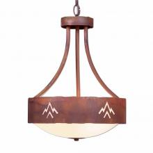 Avalanche Ranch Lighting A44402-02 - Ridgemont Foyer Chandelier Medium - Deception Pass - Frosted Glass Bowl - Rust Patina Finish