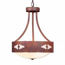 Avalanche Ranch Lighting A44484-02 - Ridgemont Foyer Chandelier Medium - Pueblo - Frosted Glass Bowl - Rust Patina Finish