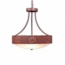 Avalanche Ranch Lighting A44606FC-HR-02 - Ridgemont Foyer Chandelier Large Short - Bowl Bottom - Maple Cutout - Frosted Glass Bowl