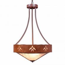 Avalanche Ranch Lighting A45102AL-HR-02 - Ridgemont Foyer Chandelier Large Tall - Shade Bottom - Deception Pass - Almond Mica Shade