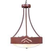 Avalanche Ranch Lighting A45141FC-HR-02 - Ridgemont Foyer Chandelier Large Tall - Bowl Bottom - Mountain - Frosted Glass Bowl