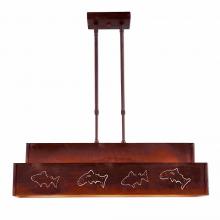 Avalanche Ranch Lighting A45962-02 - Ridgeview Kitchen Island Light - Fish Cutout - Rust Patina Finish