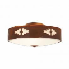 Avalanche Ranch Lighting A47284FC-02 - Ridgewood Close-to-Ceiling Large - Pueblo - Frosted Glass Bowl - Rust Patina Finish