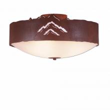 Avalanche Ranch Lighting A47741FC-02 - Ridgemont Close-to-Ceiling Large - Mountain - Frosted Glass Bowl - Rust Patina Finish