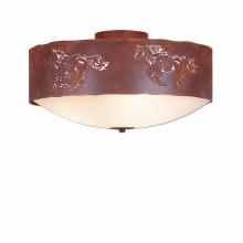 Avalanche Ranch Lighting A47759FC-02 - Ridgemont Close-to-Ceiling Large - Horse Cutout - Frosted Glass Bowl - Rust Patina Finish