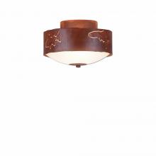 Avalanche Ranch Lighting A47962FC-02 - Ridgemont Close-to-Ceiling Small - Fish Cutout - Frosted Glass Bowl - Rust Patina Finish