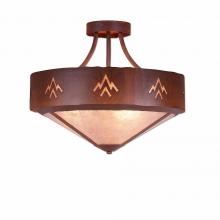 Avalanche Ranch Lighting A49102AL-HR-02 - Ridgemont Semi-Flush Large Short - Shade Bottom - Deception Pass - Almond Mica Shade