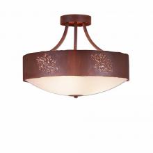 Avalanche Ranch Lighting A49148FC-HR-02 - Ridgemont Semi Flush Large Short - Bowl Bottom - Cedar Bough Cutout - Frosted Glass Bowl