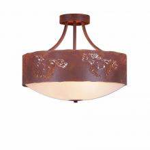 Avalanche Ranch Lighting A49159FC-HR-02 - Ridgemont Semi Flush Large Short - Bowl Bottom - Horse Cutout - Frosted Glass Bowl