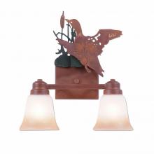 Avalanche Ranch Lighting H37264TT-03 - Parkshire Double Bath Vanity Light - Loon - Two-Toned Amber Cream Bell Glass - Cedar Green