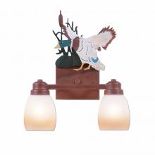 Avalanche Ranch Lighting H37266ET-06 - Parkshire Double Bath Vanity Light - Mallard - Two-Toned Amber Egg Bell Glass - Waterfowl Gray