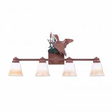 Avalanche Ranch Lighting H37464TT-03 - Parkshire Quad Bath Vanity Light - Loon - Two-Toned Amber Cream Bell Glass - Cedar Green