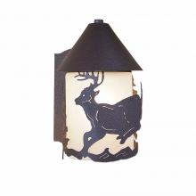 Avalanche Ranch Lighting H51130FC-27 - Cedarline Sconce - Mountain Deer - Frosted Glass Bowl - Rustic Brown Finish