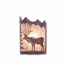 Avalanche Ranch Lighting M13223AL-27 - Cascade Sconce Small - Valley Elk - Almond Mica Shade - Rustic Brown Finish