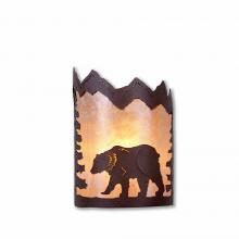 Avalanche Ranch Lighting M13225AL-27 - Cascade Sconce Small - Mountain Bear - Almond Mica Shade - Rustic Brown Finish