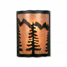 Avalanche Ranch Lighting M13314AL-47 - Cascade Sconce Large - Spruce Tree - Almond Mica Shade - Forest Green / Cedar Green Finish