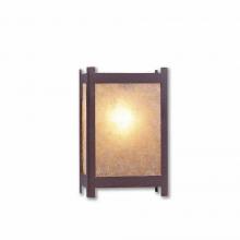 Avalanche Ranch Lighting M14101AL-27 - Seneca Small Sconce - Rustic Plain - Almond Mica Shade - Rustic Brown Finish