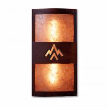 Avalanche Ranch Lighting M16202AL-02 - Benton Sconce - Deception Pass - Almond Mica Shade - Rust Patina Finish