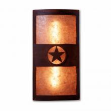 Avalanche Ranch Lighting M16256AL-02 - Benton Sconce - Texas Star - Almond Mica Shade - Rust Patina Finish