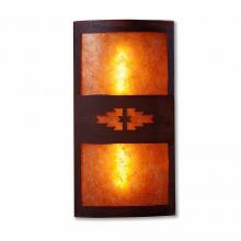 Avalanche Ranch Lighting M16284AM-02 - Benton Sconce - Pueblo - Amber Mica Shade - Rust Patina Finish