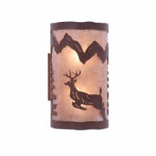 Avalanche Ranch Lighting M19121AL-27 - Kincaid Sconce - Valley Deer - Almond Mica Shade - Rustic Brown Finish