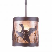 Avalanche Ranch Lighting M29164AL-ST-27 - Kincaid Pendant Small - Loon - Almond Mica Shade - Rustic Brown Finish - Adjustable Stem