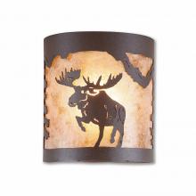 Avalanche Ranch Lighting M49122AL-27 - Kincaid Ceiling Light - Alaska Moose - Almond Mica Shade - Rustic Brown Finish