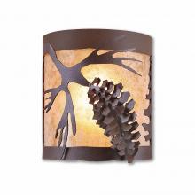 Avalanche Ranch Lighting M49140AL-27 - Kincaid Ceiling Light - Spruce Cone - Almond Mica Shade - Rustic Brown Finish