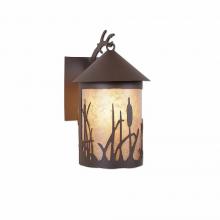 Avalanche Ranch Lighting M51565AL-27 - Cascade Lantern Sconce Mica Medium - Cattails - Almond Mica Shade - Rustic Brown Finish