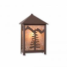 Avalanche Ranch Lighting M53114AL-27 - Hudson Sconce Small - Spruce Tree - Almond Mica Shade - Rustic Brown Finish