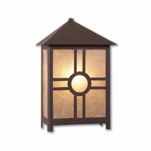 Avalanche Ranch Lighting M53274AL-27 - Hudson Sconce Large - Southview - Almond Mica Shade - Rustic Brown Finish