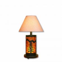 Avalanche Ranch Lighting M60014AM-KR-47 - Cascade Desk Lamp - Spruce Tree - Amber Mica Shade - Forest Green / Cedar Green Finish