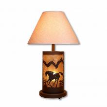 Avalanche Ranch Lighting M60135AL-KR-27 - Cascade Table Lamp - Mountain Horse - Almond Mica Shade - Rustic Brown Finish