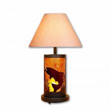 Avalanche Ranch Lighting M60181AM-KR-97 - Cascade Table Lamp - Trout - Amber Mica Shade - Black Iron Finish