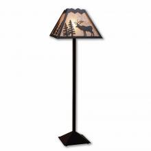 Avalanche Ranch Lighting M62623AL-97 - Rocky Mountain Floor Lamp - Valley Elk - Almond Mica Shade - Black Iron Finish