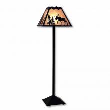 Avalanche Ranch Lighting M62627AL-97 - Rocky Mountain Floor Lamp - Mountain Moose - Almond Mica Shade - Black Iron Finish