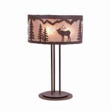 Avalanche Ranch Lighting M69133AL-27 - Kincaid Desk Lamp - Mountain Elk - Almond Mica Shade - Rustic Brown Finish