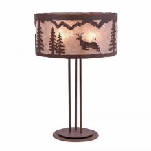 Avalanche Ranch Lighting M69221AL-27 - Kincaid Table Lamp - Valley Deer - Almond Mica Shade - Rustic Brown Finish