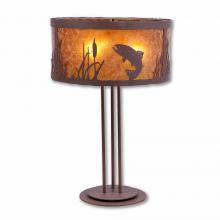 Avalanche Ranch Lighting M69281AM-27 - Kincaid Table Lamp - Trout - Amber Mica Shade - Rustic Brown Finish