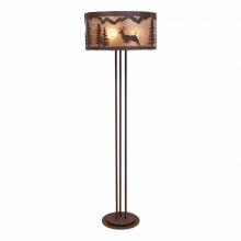 Avalanche Ranch Lighting M69321AL-27 - Kincaid Floor Lamp - Valley Deer - Almond Mica Shade - Rustic Brown Finish