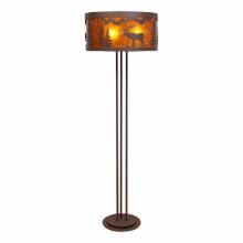 Avalanche Ranch Lighting M69323AM-27 - Kincaid Floor Lamp - Valley Elk - Amber Mica Shade - Rustic Brown Finish