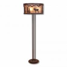 Avalanche Ranch Lighting M69333AL-27 - Kincaid Floor Lamp - Mountain Elk - Almond Mica Shade - Rustic Brown Finish