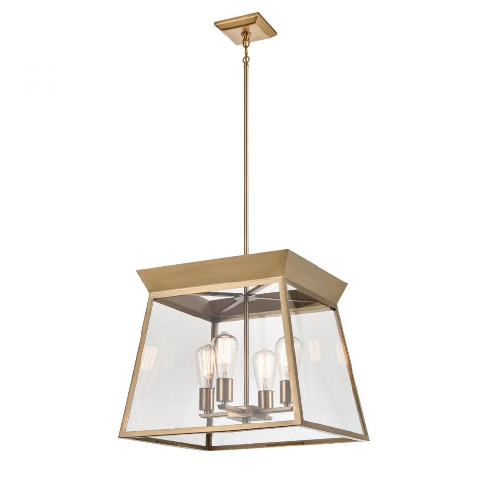 Lucian 4 Light Chandelier 18&#34; Diameter Brushed Brass