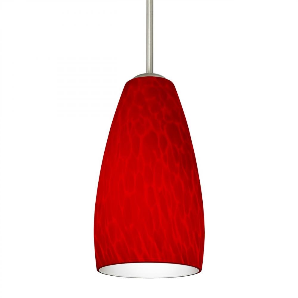 Besa Chrissy Pendant Satin Nickel Red Cloud 1x50W MAX E26 Base